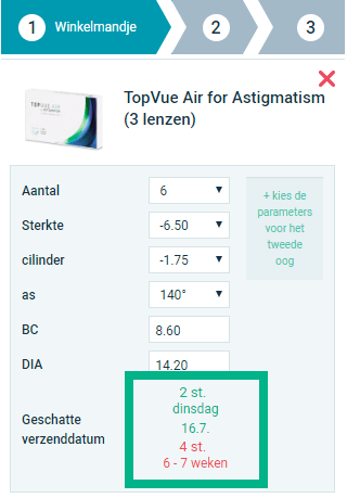 NL levertijden productpagina