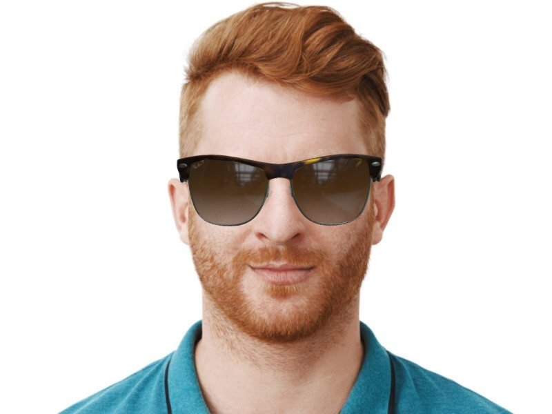 Ray ban sales clubmaster oversized tortoise