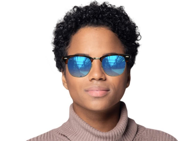 Ray ban sales clubmaster silver flash